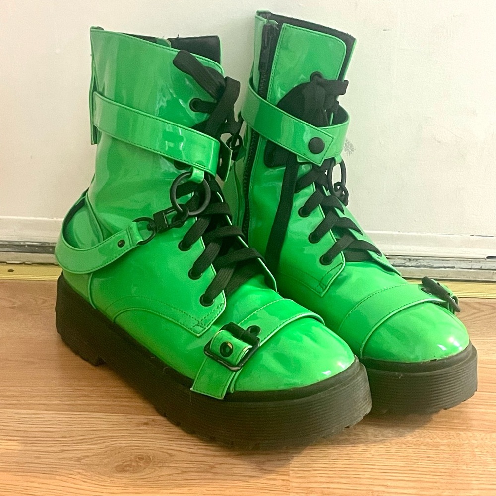 Dolls Kill Atomic Slime Combats Boots